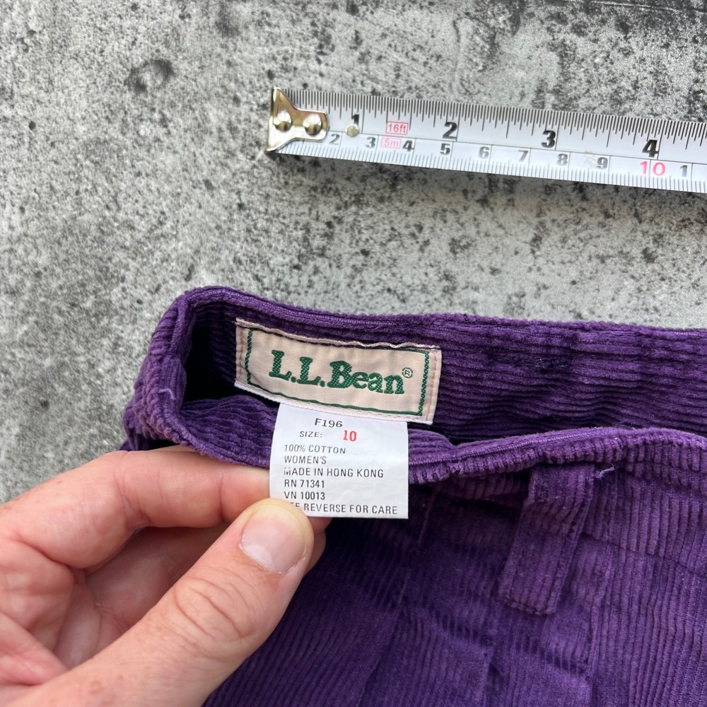 Vintage L.L. Bean Pants Women 10 Purple Corduroy High Rise Outdoors 80s 90s - Picture 2 of 9